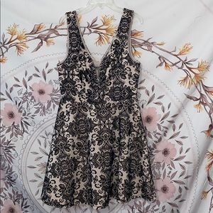 Cream / Black Cocktail Dress